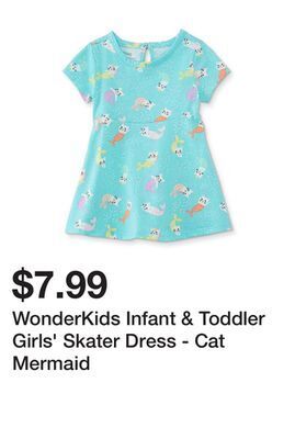 Kmart Wonderkids infant & toddler girls' skater dress - cat mermaid offer