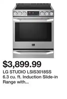 Kmart Lg studio lsis3018ss 6.3 cu. ft. induction slide-in range with probake convection® & easyclean® – printproof™ stainless steel offer