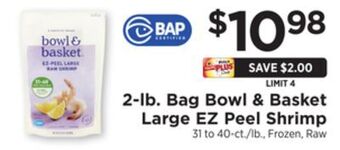 ShopRite 2-lb. bag large ez peel shrimp offer