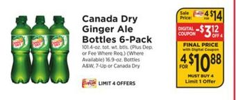 ShopRite Ginger ale bottles 6-pack offer
