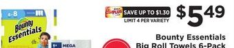 ShopRite Essentials big roll towels 6-pack offer