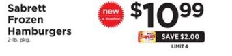 ShopRite Frozen hamburgers offer