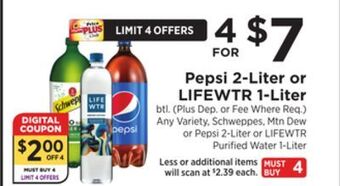 ShopRite Pepsi 2-liter or lifewtr 1-liter offer