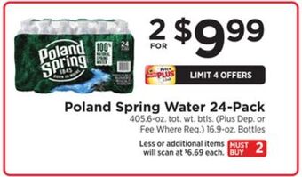 ShopRite Spring water 24-pack offer