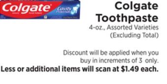 ShopRite Toothpaste offer