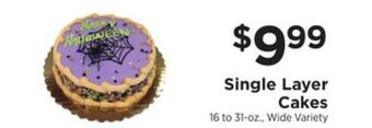 ShopRite Single layer cakes offer