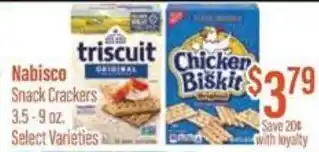 Chief Supermarket Nabisco Snack Crackers3.5-9 oz. offer
