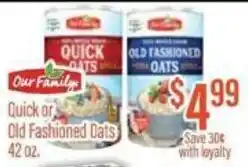 Chief Supermarket Quick Or Old Fashioned Oats 42 oz. offer