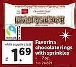Lidl Favorina chocolate rings with sprinkles offer