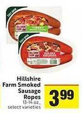 Lucky Supermarkets Hillshire farm smoked sausage ropes offer