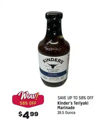 Grocery Outlet Kinder's teriyaki marinade offer