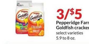 Hy-Vee Pepperidge farm goldfish crackers offer