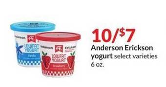 Hy-Vee Anderson erickson yogurt offer