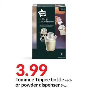 Hy-Vee Tommee tippee bottle or powder dispenser offer