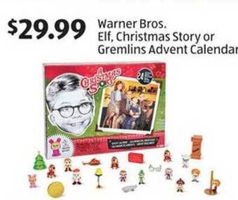 Aldi Warner bros, elf, christmas story or gremlins advent calendar offer