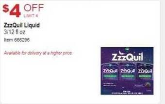 Costco Zzzquil liquid offer