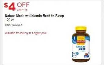 Costco Nature made wellblends back to sleep offer