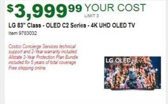 Costco Lg 83 offer