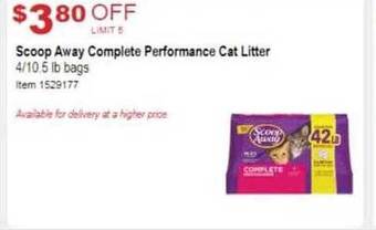 Costco Scoop away complete performance cat litter offer