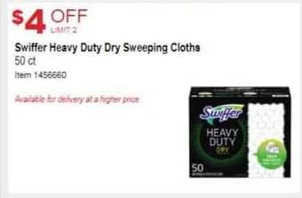 Costco Swiffer heavy duty dry sweeping cloths offer