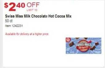 Costco Swiss miss milk chocolate hot cocoa mix offer