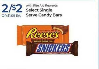Rite Aid Single serve candy bars offer