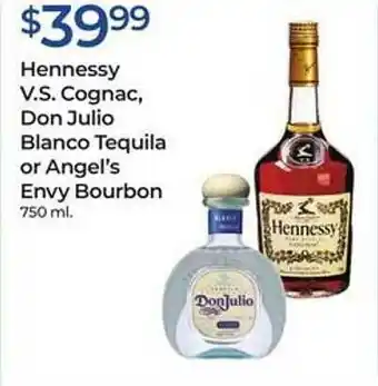 Hennessy v.s. cognac, don julio blanco tequila or angel's envy bourbon
