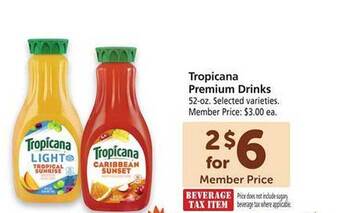 Safeway Tropicana premium drinks offer