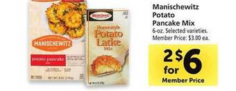 Safeway Manischewitz potato pancake mix offer