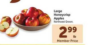 Safeway Large honeycrisp apples offer