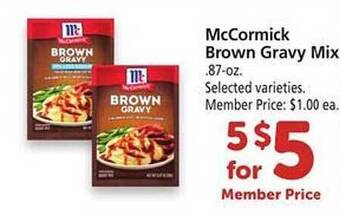 Safeway Mccormick brown gravy mix offer