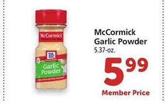 Safeway Mccormick garlic powder offer