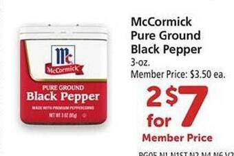 Safeway Mccormick pure ground black pepper offer