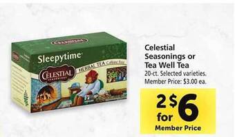 Safeway Celestial seasonings or tea well tea offer