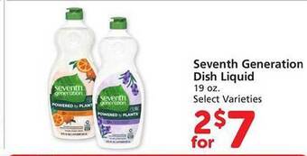 Safeway Seventh generation dish liquid offer
