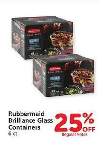 Safeway Rubbermaid brilliance glass containers offer