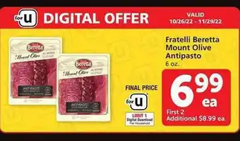 Safeway Fratelli beretta mount olive antipasto offer