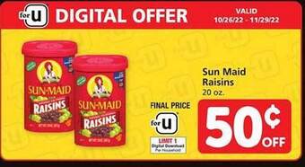 Safeway Sun maid raisins offer