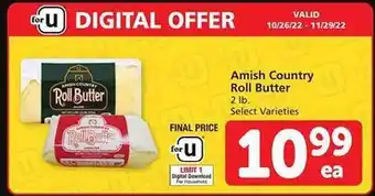 Safeway Amish country roll butter offer