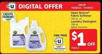 Safeway Open nature fabric softener or laundry detergent offer
