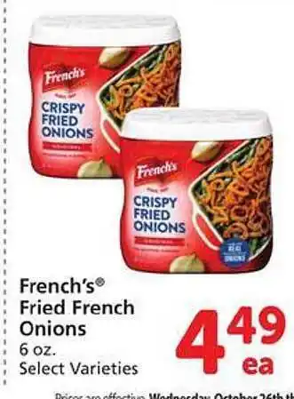Safeway French's fried french onions offer