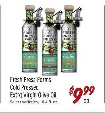Sprouts Farmers Market Fresh press farms cold pressed extra virgin olive oil offer