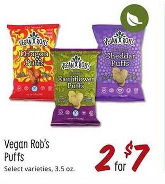 Sprouts Farmers Market Vegan rob's puffs offer