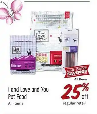 Sprouts Farmers Market I and love and you pet food offer