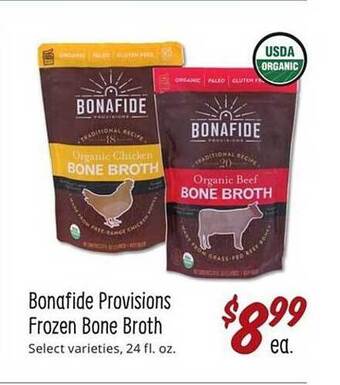 Sprouts Farmers Market Bonafide provisions frozen bone broth offer