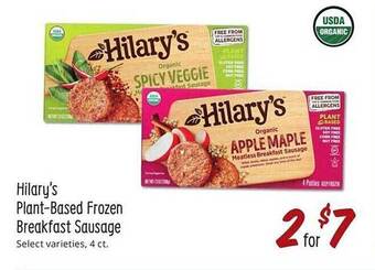 Sprouts Farmers Market Hilary's plant-based frozen breakfast sausage offer