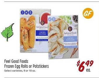 Sprouts Farmers Market Feel good foods frozen egg rolls or potstickers offer