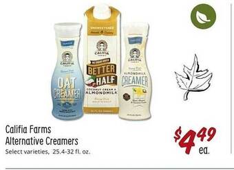 Sprouts Farmers Market Califia farms alternative creamers offer
