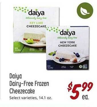 Sprouts Farmers Market Daiya dairy-free frozen cheezecake offer