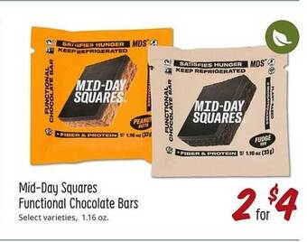 Sprouts Farmers Market Mid-day squares functional chocolate bars offer